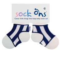 Sock Ons Sockenhalter Designer - Navy Stripes Größe 6-12m 1 Paar